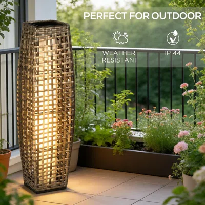 Jodex Solar Floor Lamp, Outdoor Garden Lantern Pathway Light & Decorative Driveway Lighting With Auto On/o In Brown