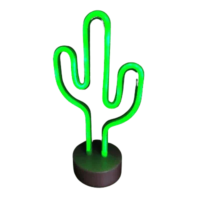 Jodex Tropical Nights Neon Deco Lights With Remote Control, Cactus In Green