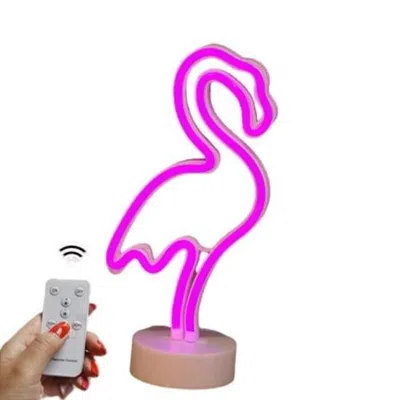 Jodex Tropical Nights Neon Deco Lights With Remote Control, Flamingo In Pink