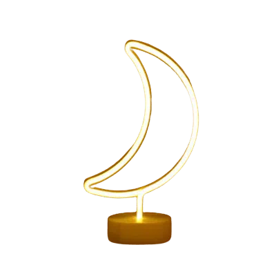 Jodex Tropical Nights Neon Deco Lights With Remote Control, Moon In Gold