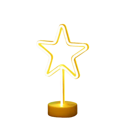 Jodex Tropical Nights Neon Deco Lights With Remote Control, Star In Yellow
