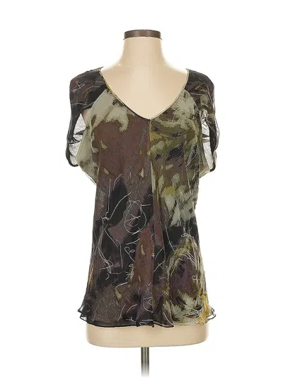 Pre-owned Jodi Arnold Short Sleeve Blouse In Brown
