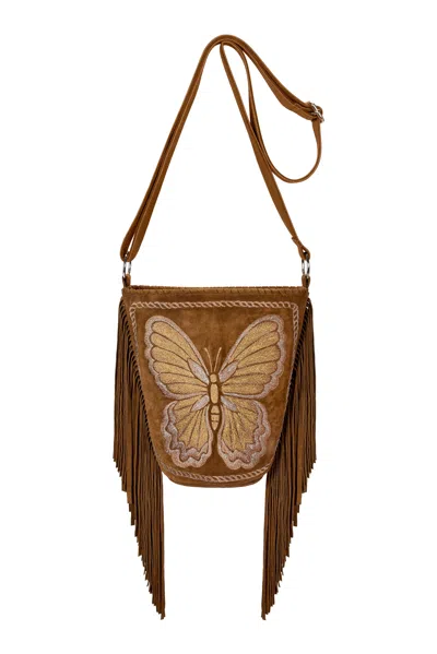 Jodi Lee Women's Brown California Sister Embroidery Bag Whiskey