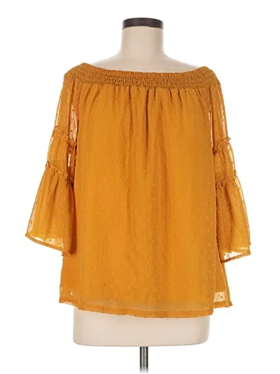Pre-owned Jodifl 3/4 Sleeve Blouse In Gold