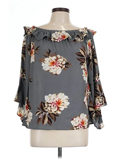 Pre-owned Jodifl 3/4 Sleeve Blouse In Gray