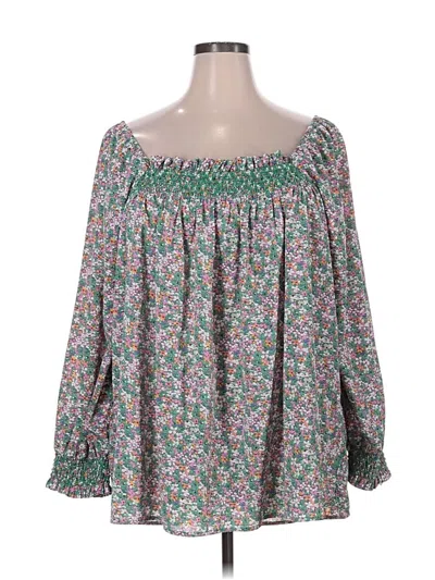 Pre-owned Jodifl 3/4 Sleeve Blouse In Green