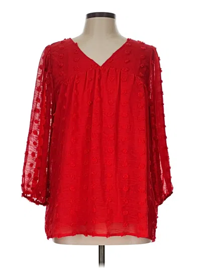 Pre-owned Jodifl 3/4 Sleeve Blouse In Red