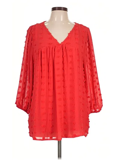 Pre-owned Jodifl 3/4 Sleeve Blouse In Red