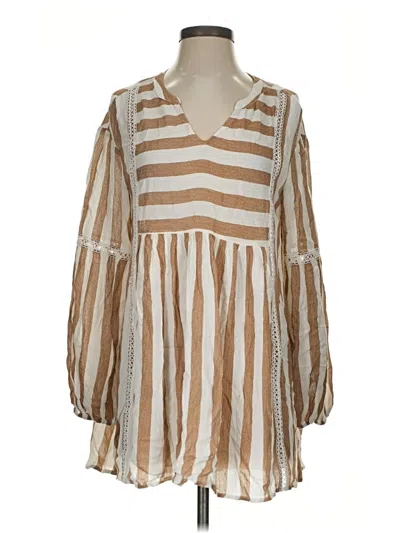 Pre-owned Jodifl 3/4 Sleeve Blouse In Tan