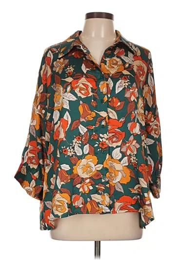 Pre-owned Jodifl 3/4 Sleeve Blouse In Teal