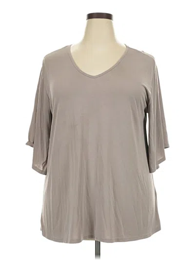 Pre-owned Jodifl 3/4 Sleeve Top Gray V-neck Tops
