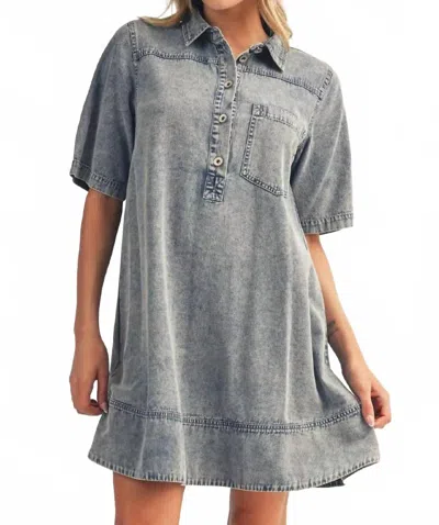 Jodifl All Of Me Short Sleeves Denim Dress In Blue
