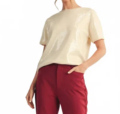 Jodifl All Over Mini Sequin Top In Cream In Neutral