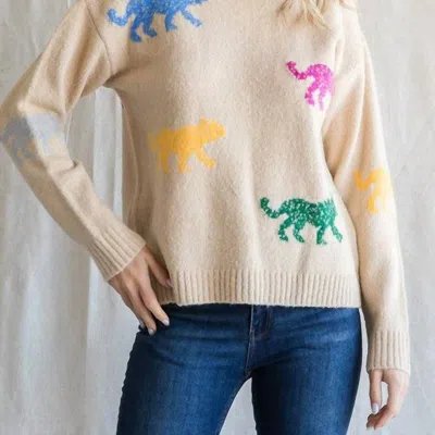 Jodifl Animal Print Sweater In Beige In Brown