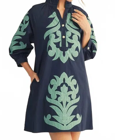 Jodifl Baroque Applique Dress In Blue
