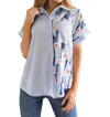 Jodifl Best Of Both Worlds Button Down Top In Blue In Blue