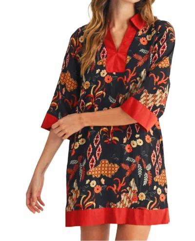Jodifl Boho Floral Shift Dress In Black