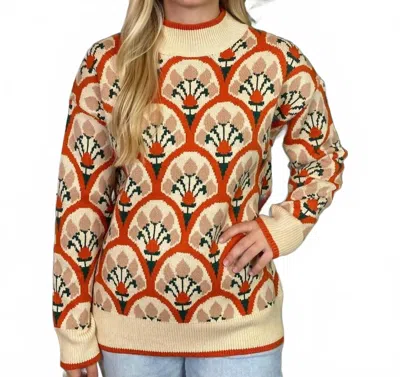 Jodifl Boho Floral Sweater In Multi Color