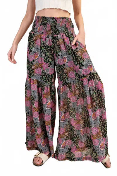 Jodifl Boho Summer Pants In Black In Multi