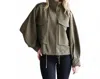 Jodifl Bomber Jacket With Drawstring Hemline In Olive In Green