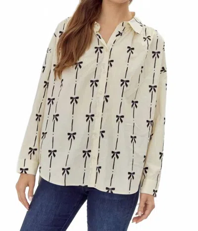 Jodifl Bow Button-up Shirt In Ivory In White