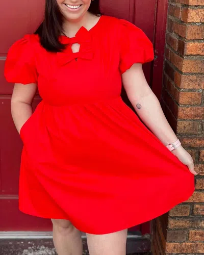 Jodifl Bow Dress In Red