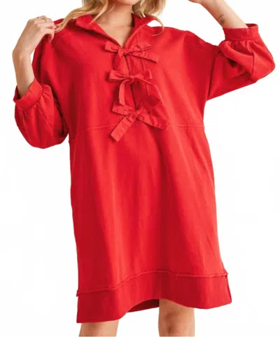 Jodifl Bow Mini Dress In Red