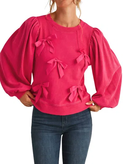 Jodifl Bow Ties Sweatshirt In Hot Pink