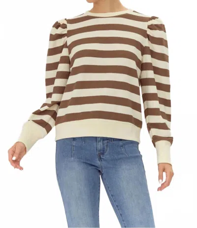 Jodifl Brooklyn Striped Top In Taupe In Multi