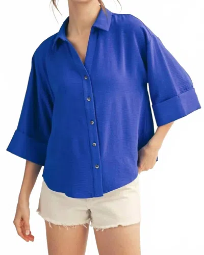 Jodifl Button Pleat Top In Blue