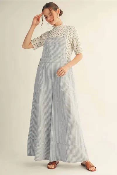 Jodifl Carolina Coast Overalls In Blue & White Striped In Multi