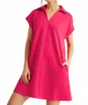 Jodifl Celeste Collared Scuba Dress In Magenta In Pink
