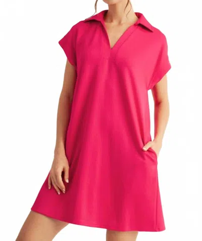 Jodifl Celeste Collared Scuba Dress In Magenta In Pink
