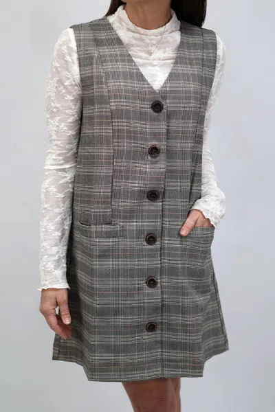 Jodifl Cher Mini Dress In Plaid In Gray