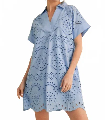 Jodifl Chic Little Thing Eyelet Dress In Blue