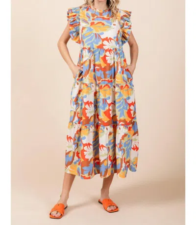 Jodifl Closer You Get Maxi Dress In Honey Mustard Blue