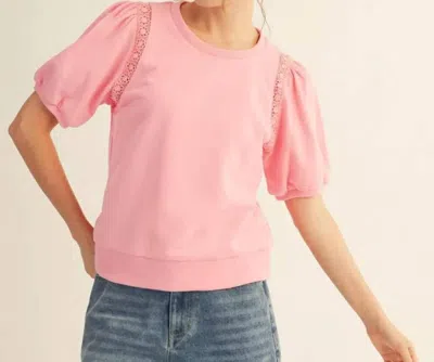 Jodifl Cloud Nine Puff Sleeve Top In Pink
