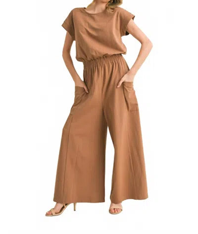 Jodifl Coming In Hot Jumpsuit In Toffee In Brown