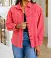 Jodifl Corduroy Shacket In Red In Red