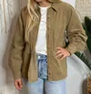 Jodifl Corduroy Shacket In Taupe In Grey