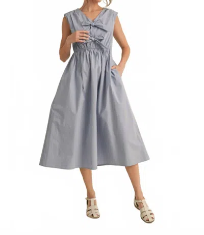 Jodifl Cotton Poplin Midi Dress In Chambray In Gray