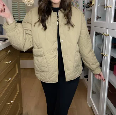 Jodifl Cozy Stroll Quilted Jacket In Khaki In Metallic