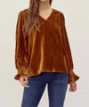 Jodifl Crushed Blouse In Toffee In Brown