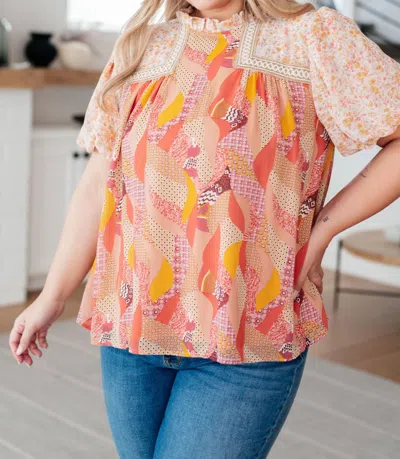 Jodifl Day Dreamer Mixed Floral Top In Mauve In Multi