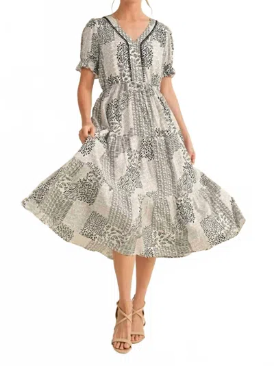 Jodifl Drawstring Midi Dress In Black In Multi