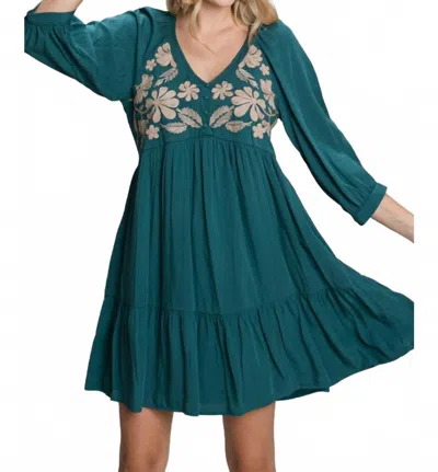 Jodifl Evelyn Babydoll Dress In Green