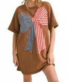 Jodifl Everly T-shirt Dress In Washed Tan In Multi