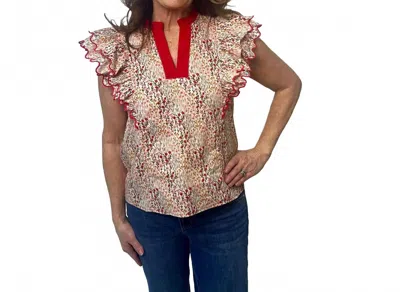Jodifl Farah Floral Blouse In Red In Multi