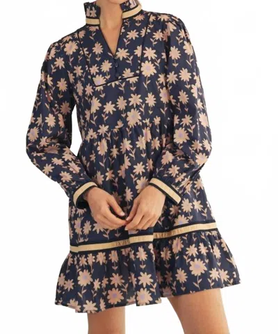 Jodifl Floral Babydoll Dress In Navy Blue