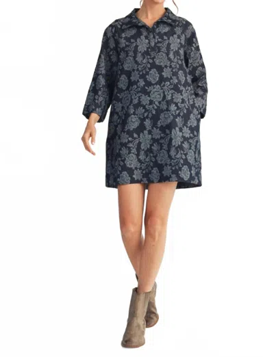 Jodifl Floral Denim Dress In Navy Blue In Multi